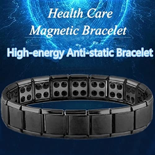 JOMYO Pulseras Magneticas, Magnetoterapia, Pulsera De Energía, Brazaletes Magnéticos De Acero De Titanio, Brazalete De La Energía De La Obesidad De La Pérdida. (Color : 1pcs)