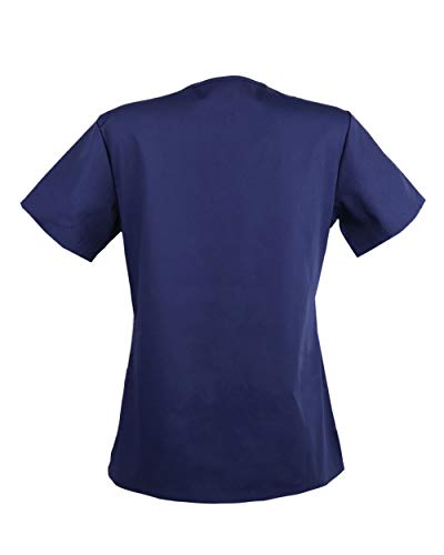 JONATHAN UNIFORM Ropa de Trabajo Camisas de Uniforme para Mujeres con 3 Bolsillos Cuello V, Uniforme Laboral pour Estética SPA Belleza (Azul, 3XL)