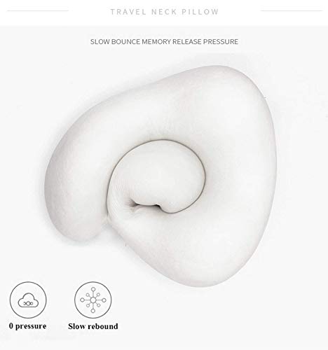 JONJUMP Almohada de cuello de espuma de memoria en forma de U suave lento rebote espacio viaje almohada cuello sólido columna cervical salud coche suministros