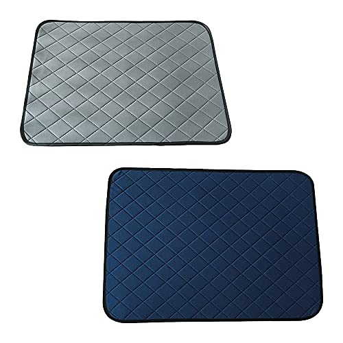 Jooheli 2 Piezas Almohadilla de Entrenamiento para Perros, Empapadores Perros Reutilizables 60*45cm, Toallitas de Entrenamiento para Mascotass, Almohadilla de Orina para Cachorros Conejos (Gris+Azul)