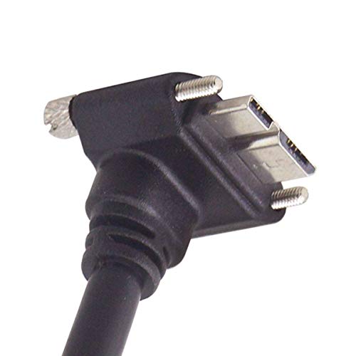 JSER 3 m 90 grados ángulo recto Micro USB tornillo montaje a USB 3.0 cable de datos para cámara de camaleón gris punto 3