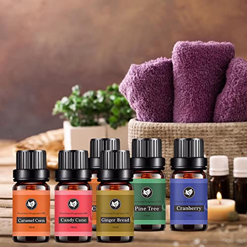 Juego de 6 aceites Esenciales, Juego de Regalo de aceites de aromaterapia de Plantas orgánicas Naturales, 100 aceites difusores de aromaterapia de Grado terapéutico Puro, Juego de aceites Esenciales