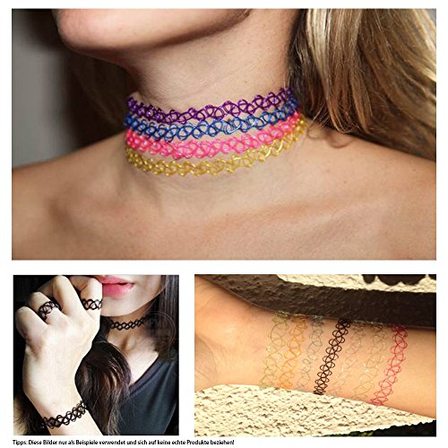 Juego de cadena de gargantilla, 12 piezas Collares Collares Joyería de moda de liga Bijouterie de moda para niñas Niñas niños Mujeres de goma elástica / plástico, colorido y elegante