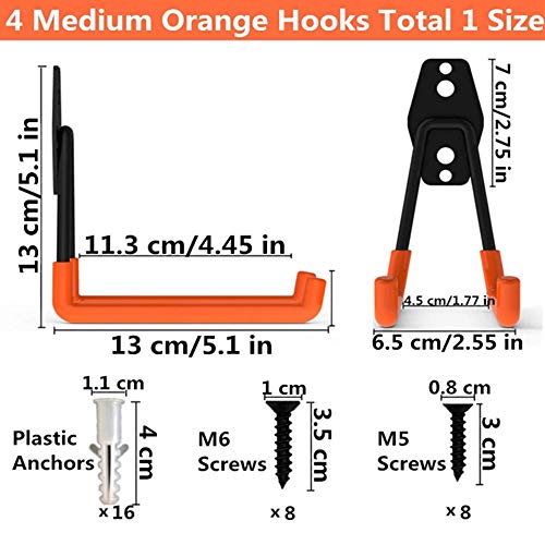 Juego de ganchos de garaje YTK, 10 unidades, ganchos para garaje, soporte de aparatos, soporte de pared, ganchos de metal para herramientas de jardín, ganchos dobles, ganchos de carga pesada