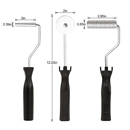 Juego de Rodillo de Fibra de Vidrio para Pala, Herramienta de 3 Piezas de Rodillo de Fibra de Vidrio Laminado de Burbujas Kit para reparación de bañera o Barco