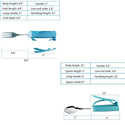 Juego de vajilla de ayuda para ancianos, protector de alimentos para platos y cuchara y tenedor para comer asistente diario accesorios para Parkinson discapacitados, discapacitados