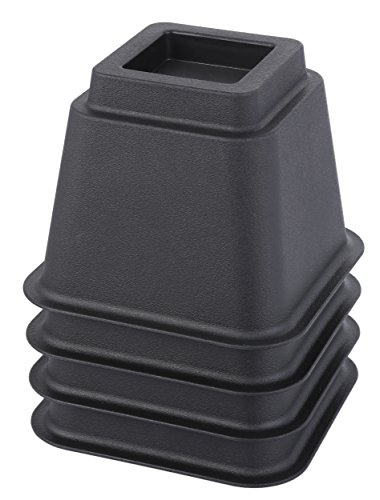 Juvale - Elevadores ajustables para patas de camas y otros muebles. Material resistente que soporta 499 kg. Color negro, pack de 8 en 7,6, 12,7 y 20,3 cm.