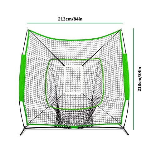 JYGHM Red de práctica de bateas de béisbol, Neta de práctica de béisbol y softbol de 7'x7 ', golpeando portátil, lanzando y Captura de Red con Bolsa de Transporte, para Entrenamiento de bateo