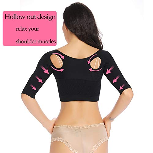 kaakaeu Corrector De Postura Corrector De Pecho para Mujeres Compresor De Espalda Corrector De Hombro Fajas Faja De Pérdida De Peso Banda De Hombro Negro