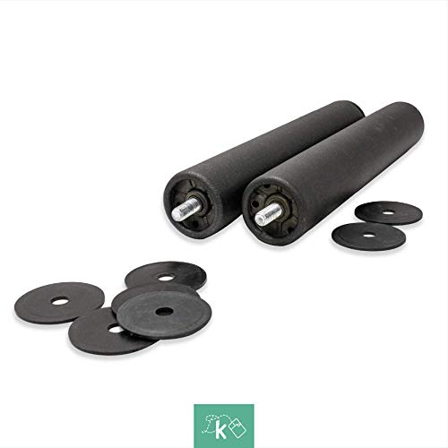 KAMA HAUS Juego de Patas metalicas Redondas de 35 cm | para Base tapizada o somier | Pack de 4 Unidades | Incluye pletina de plastico | Patas con Rosca de 0,5 cm.