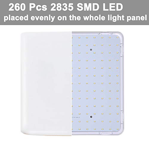 Kambo LED Lámpara de Techo Moderna Plafon Techo Led 48W Cuadrada Blanca Moderno 4320LM Blanco Frío 6500K Impermeable IP44 Para Baño Cocina Sala de Estar Dormitorio Pasillo Habitacion Comedor Balcón