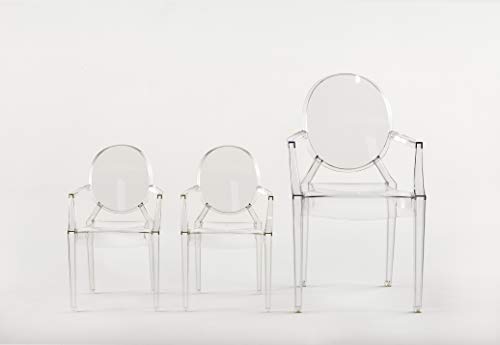 Kartell Lou Ghost - Silla, Policarbonato, Cristal, 37 x 63 x 39 cm, 1 Unidad