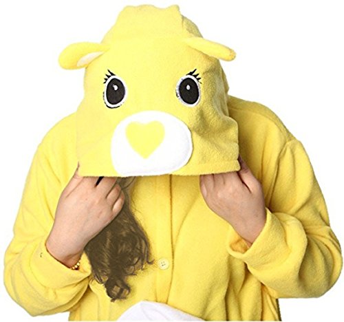 Katara 1744 - Kigurumi Pijama con Capucha Disfraz Animal Oso Amoroso - Adultos Unisex - S, Divertosito Amarillo , color/modelo surtido