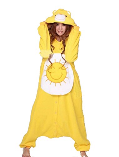 Katara 1744 - Kigurumi Pijama con Capucha Disfraz Animal Oso Amoroso - Adultos Unisex - S, Divertosito Amarillo , color/modelo surtido