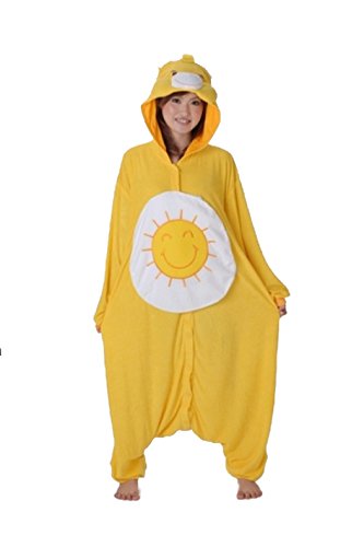 Katara 1744 - Kigurumi Pijama con Capucha Disfraz Animal Oso Amoroso - Adultos Unisex - S, Divertosito Amarillo , color/modelo surtido