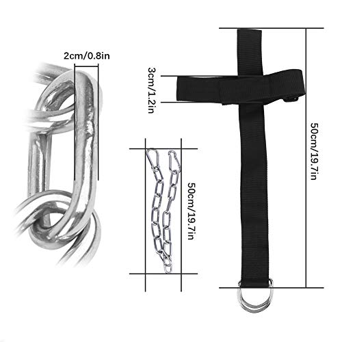 Keenso Entrenador de Fuerza con arnés de Cuello con Cadena, Entrenador de Cabeza y Cuello soporta hasta 250 Libras