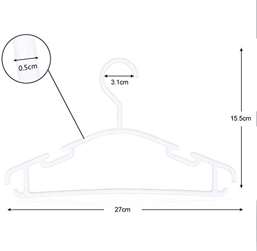 KEPLIN Perchas de plástico antideslizantes para ropa de bebé, 36 unidades, color blanco