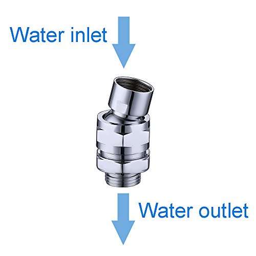 KES Adaptador de Alcachofa Ducha con Bola Giratoria Conector de Alcachofa de Ducha Ajustable Universal G1/2 Cromo Pulido, PSB100-CH