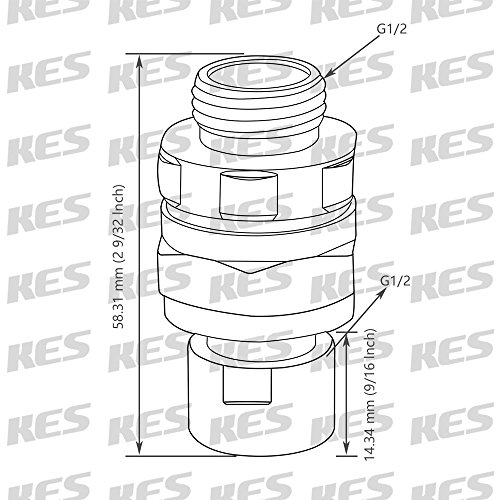 KES Adaptador de Alcachofa Ducha con Bola Giratoria Conector de Alcachofa de Ducha Ajustable Universal G1/2 Cromo Pulido, PSB100-CH