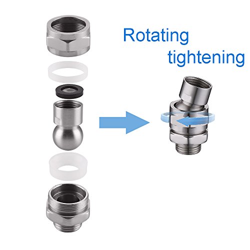 KES Adaptador de Alcachofa Ducha con Bola Giratoria Conector de Alcachofa de Ducha Ajustable Universal G1/2 Cromo Pulido, PSB100-CH