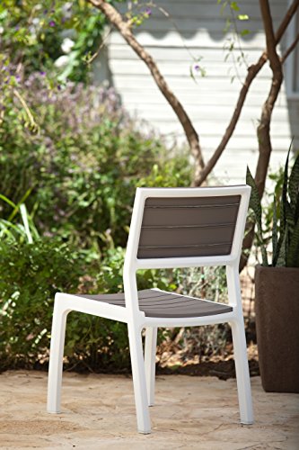 Keter - Silla de jardín exterior Harmony sin brazos, Color Beige / topo