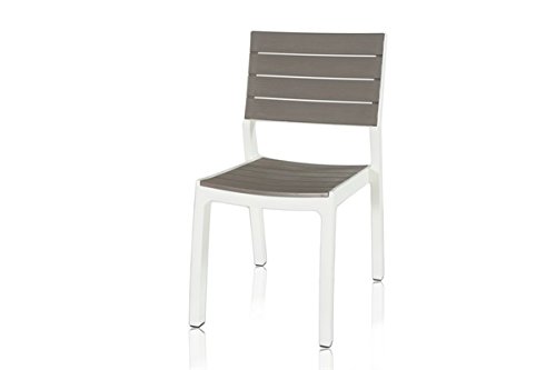 Keter - Silla de jardín exterior Harmony sin brazos, Color Beige / topo