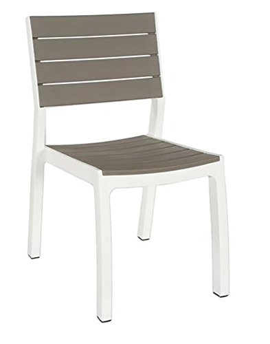 Keter - Silla de jardín exterior Harmony sin brazos, Color Beige / topo