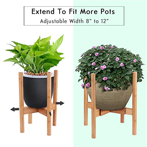 KETIEE Soporte para Plantas, Soporte de Plantas Expandible Retro Soporte para Macetas Estantería de Flores de Madera para Interior y Exterior (Maceta y Planta excluidas)