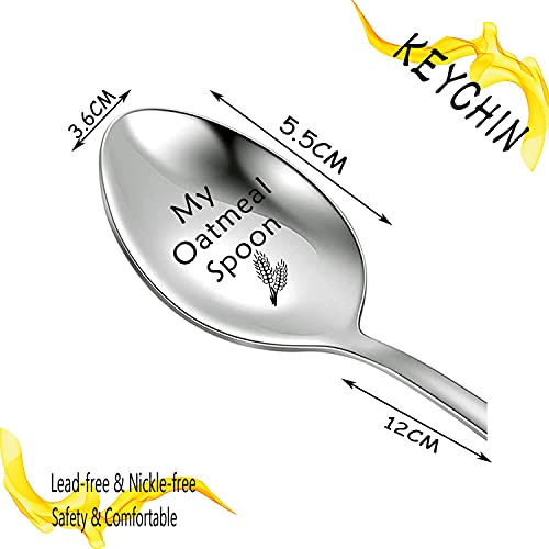 KEYCHIN Cuchara de avena para amantes de cereales de fitness para comer saludable, regalo de entrenamiento, cuchara de dieta, cuchara de avena, mamá, papa nana (mi avena -cuchara)