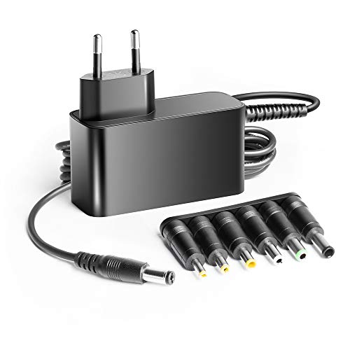 KFD DC 12V 3A 36W Adaptador Cargador Portátil Fuente de alimentación Transformador para Cámara CCTV, Enrutadores, Ordenador portátil, Escáner, Concentradores, Impresora, Tiras de LED con 6 Enchufes