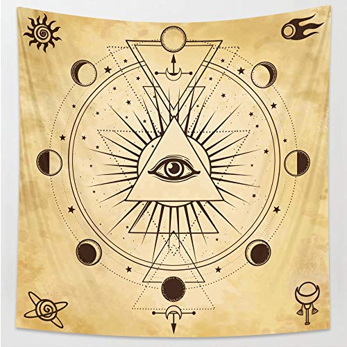 KHKJ Tarot Tapiz Dormitorio Colgante de Pared decoración del hogar adivinación brujería decoración Bohemia colchón con Estampado Hippie A12 200x180cm