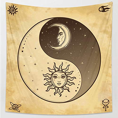 KHKJ Tarot Tapiz Dormitorio Colgante de Pared decoración del hogar adivinación brujería decoración Bohemia colchón con Estampado Hippie A12 200x180cm