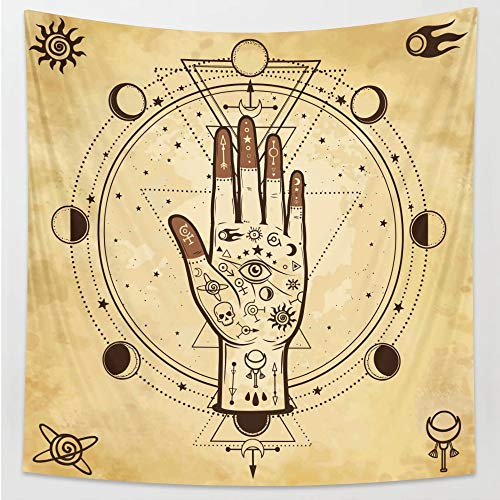 KHKJ Tarot Tapiz Dormitorio Colgante de Pared decoración del hogar adivinación brujería decoración Bohemia colchón con Estampado Hippie A12 200x180cm