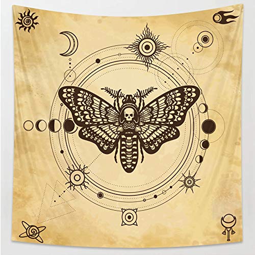 KHKJ Tarot Tapiz Dormitorio Colgante de Pared decoración del hogar adivinación brujería decoración Bohemia colchón con Estampado Hippie A12 200x180cm