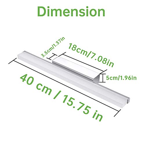 Kimjo Lámpara de Espejo 40CM para Baño, Aplique Espejo Baño 9W Blanco Frío 6000K 900LM IP44 Contra Niebla, AC110-240V No Regulable Lámpara Baño Espejo Acero Inoxidable Iluminación para Maquillaje