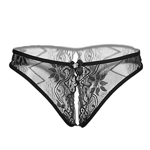 KIMODO Mujeres Tangas Mujeres Atractivas Tanga Sujetador Lencería de Encaje Malla Hueco G Strings Bragas Sexy Ropa Interior Encaje Erótico Bragas Transparentes