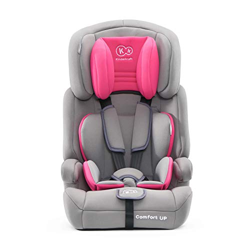 Kinderkraft Silla de Coche Ajustable COMFORT UP, Grupo 1/2/3, 9-36 Kg, Rosa