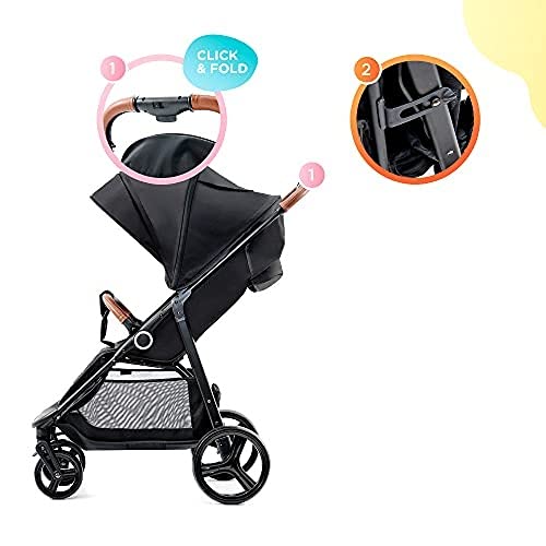 Kinderkraft Silla de Paseo GRANDE, Carrito, Capota Desplegable, para Niños, Negro