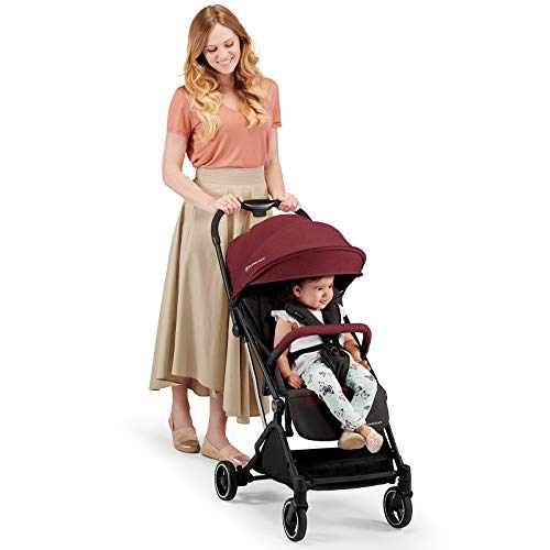 Kinderkraft Silla Paseo Bebé INDY, Carrito, Impermeable, Plegable, Granate