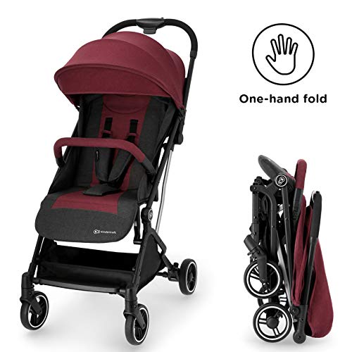 Kinderkraft Silla Paseo Bebé INDY, Carrito, Impermeable, Plegable, Granate