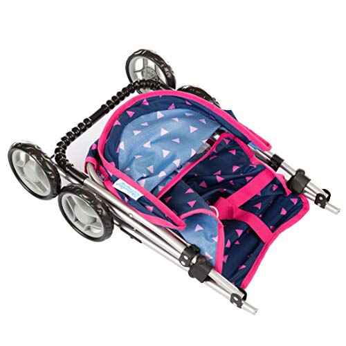 Kinderplay Carrito Bebe Juguetes, Carrito Muñecas - Sillas De Paseo, Cochecito, Parasol, Buggy, Carrito De Bebe, Estructura Ligera Y Estable, Ruedas de Espuma 2 3 años, KP0280T