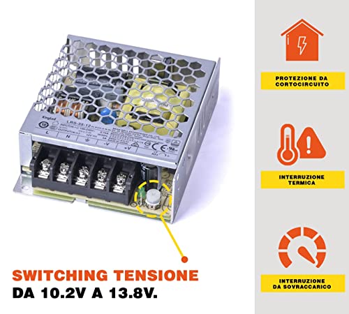 KingLed – MeanWell Fuente de alimentación Meanwell LRS-35-12 35W 12V Transformador Switching Mean Well NO resistente al agua IP20 para Tiras LED – cód.1988