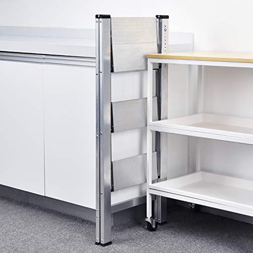 Kingrack Escalera,Escalera Plegable del Hogar,Taburete Plegable 3 Peldaños,Capacidad 150 Kg