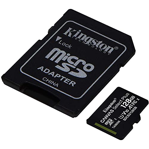 Kingston Canvas Select Plus Tarjeta microSD, SDCS2/128GB Class 10 con Adaptador SD