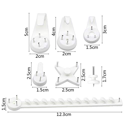 Kissral 42pcs Colgar Cuadros Sin Agujeros Gancho de Plástico Juego de Gancho de Imagen Gancho para Paneles de Yeso Sujeciones No Traza No Mas Clavos para Colgar el Marco de Imagen Espejo Percha