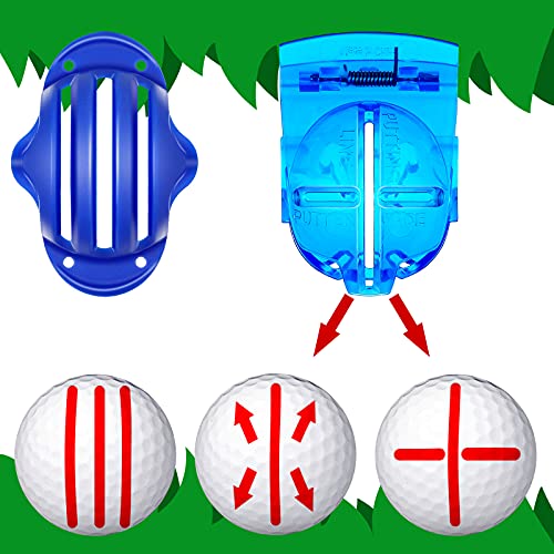 kit de 9 Herramientas de Marcado Dibujo Lineal Pelota Golf Incluye 4 Herramienta de Colocación Alineación de Pelotas Golf Plantilla de Marcador Clip de Marcado de Bolas y 5 Rotuladores Golf