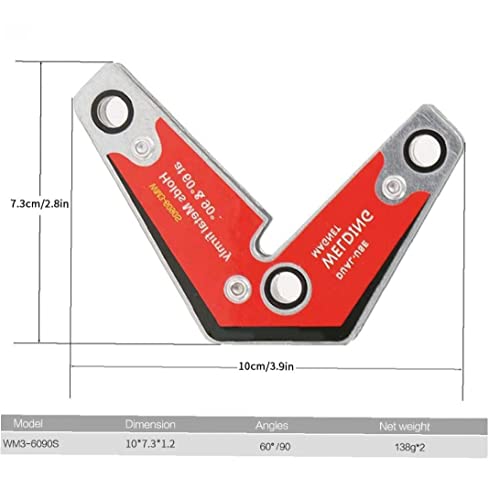 Kit de Herramientas de Mano para el hogar, Soportes de Soldadura magnética 90 Grados 60 Grados Soldadura Soporte posicionador WM3-6090S 2PCS