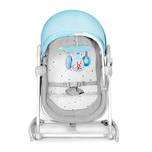 kk KinderKraft Columpio Bebé 5 En 1 Unimo Up, Balancín, Silla, Cuna, Capota, Azul