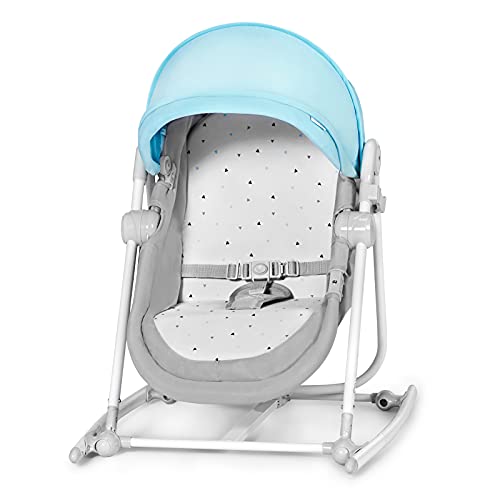 kk KinderKraft Columpio Bebé 5 En 1 Unimo Up, Balancín, Silla, Cuna, Capota, Azul