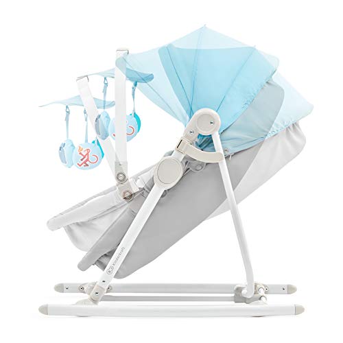 kk KinderKraft Columpio Bebé 5 En 1 Unimo Up, Balancín, Silla, Cuna, Capota, Azul